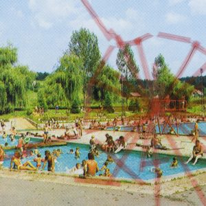 Nine Swimming Pools behind Broken Glass