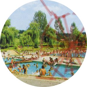Nine Swimming Pools behind Broken Glass